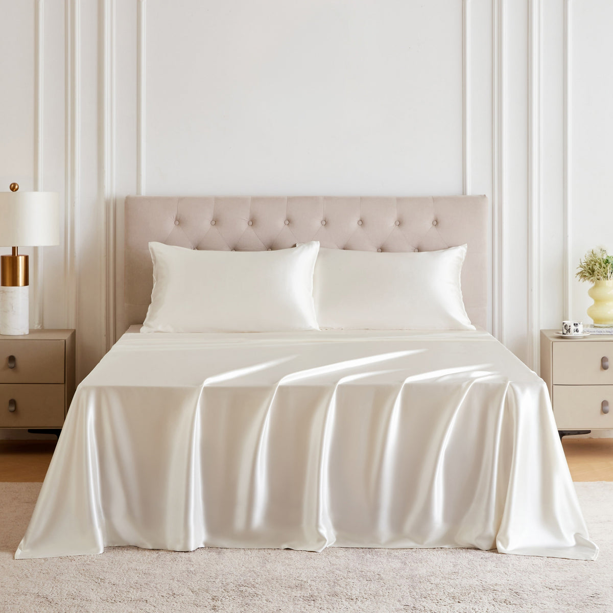 Mulberry Park Silks 30 Momme Silk Sheet Set - Ivory