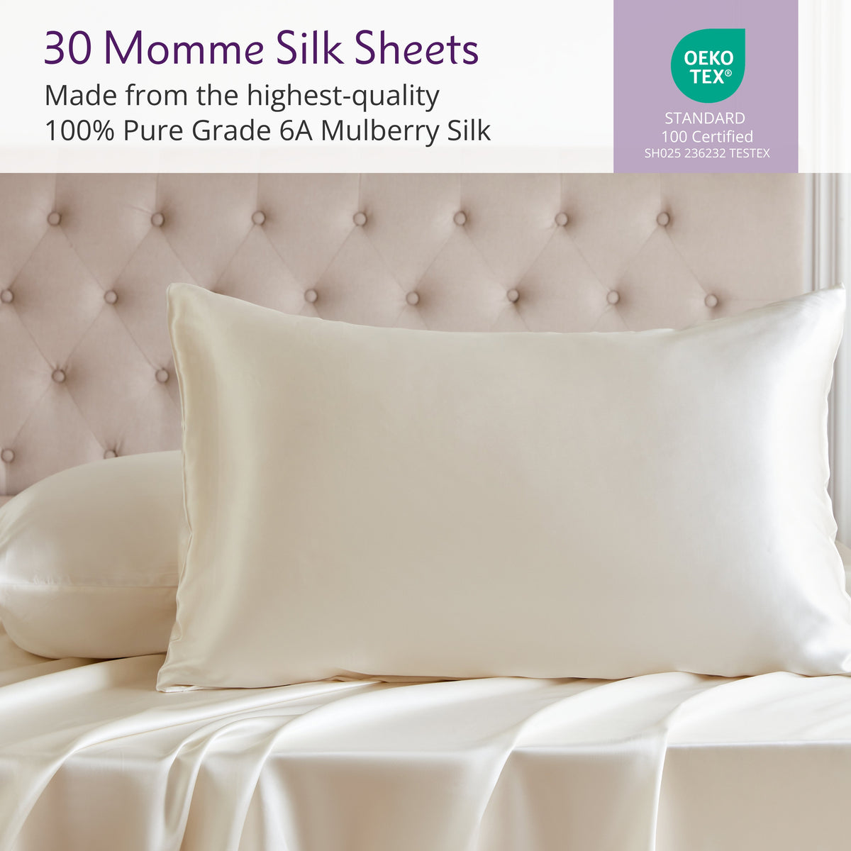 Mulberry Park Silks 30 Momme Silk Sheet Set - Ivory