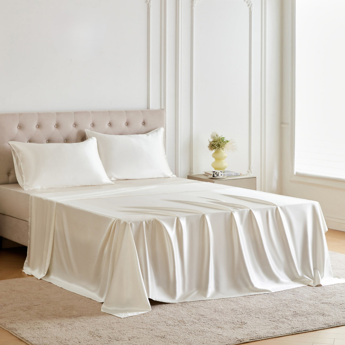 Mulberry Park Silks 30 Momme Silk Sheet Set - Ivory