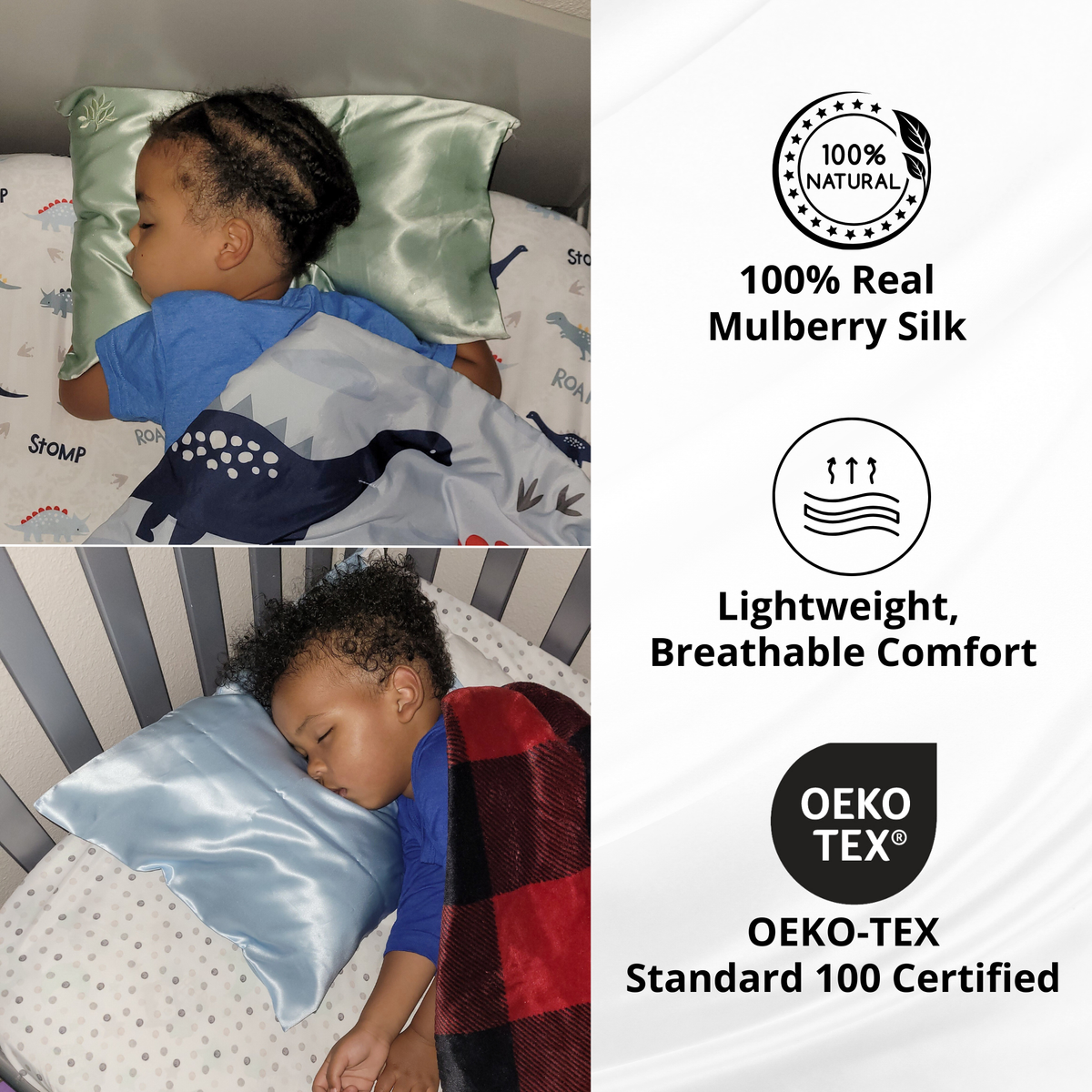 Mulberry Park Silks Pure 19 Momme Silk Toddler Pillowcase - Natural Ivory