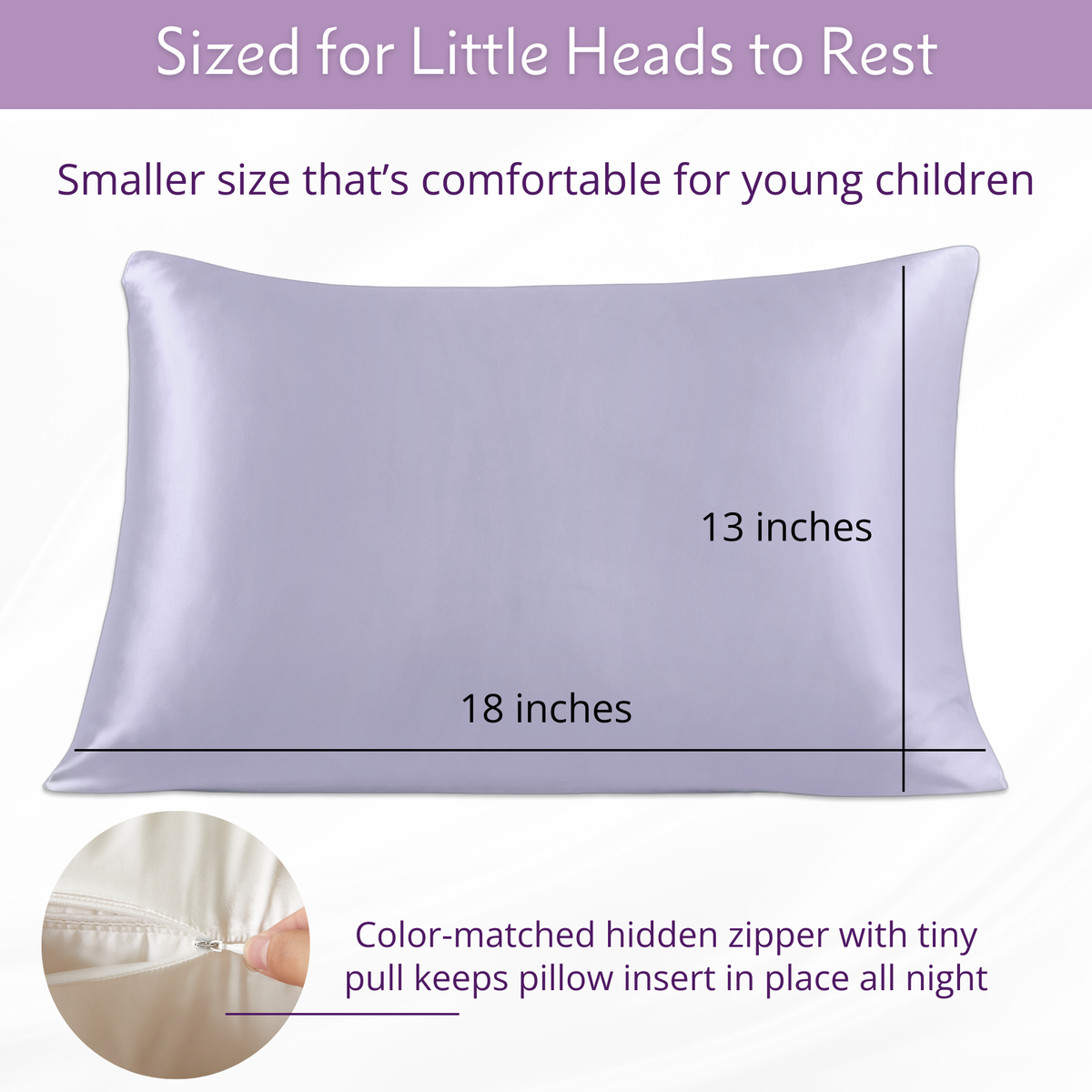 Mulberry Park Silks Pure 19 Momme Silk Toddler Pillowcase - Peaceful Purple