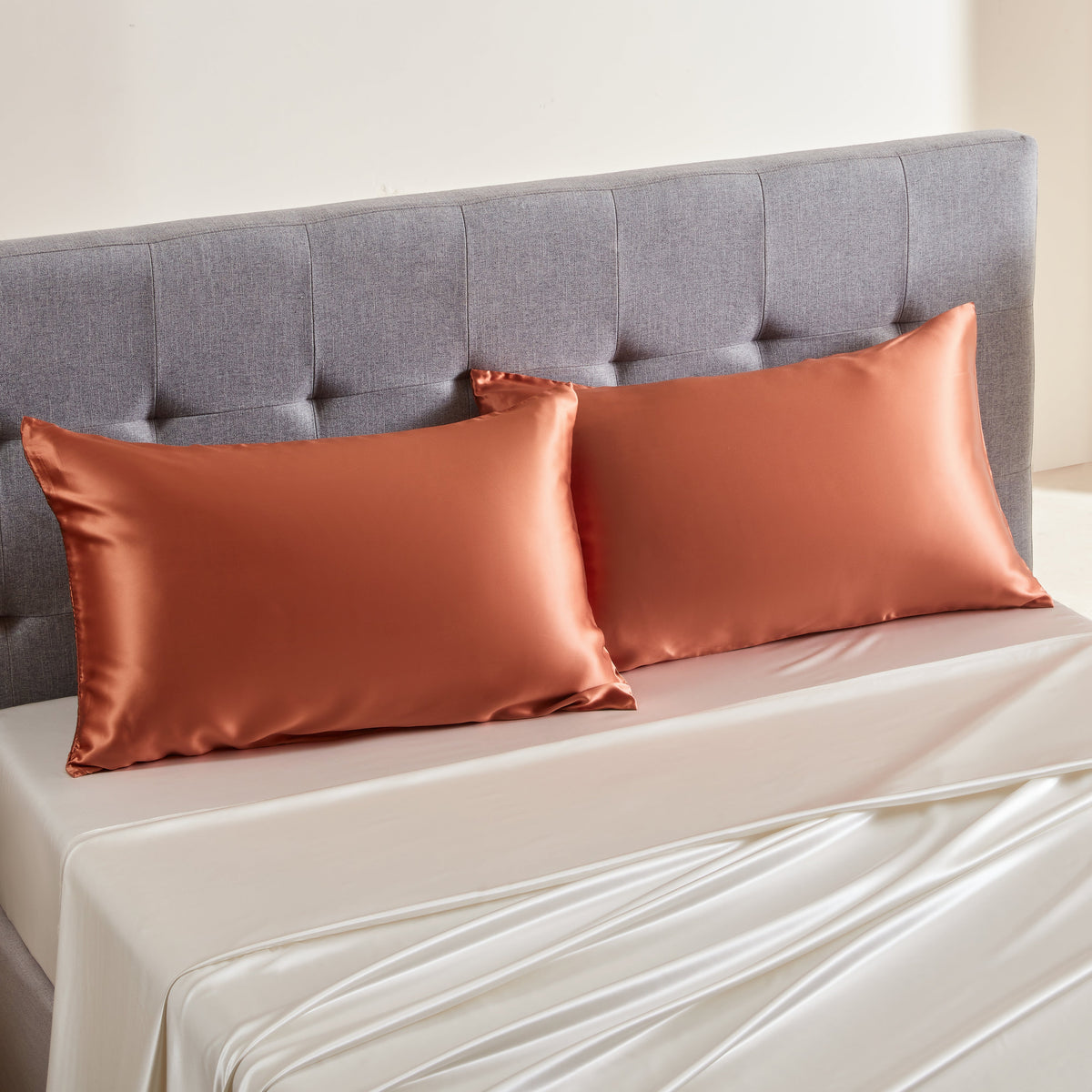 Mulberry Park Silks Luxury 19 Momme Pure Silk Pillowcase - Copper