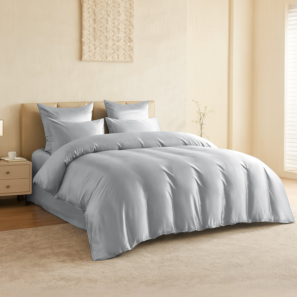Mulberry Park Silks 22 Momme Duvet Covers - Silver