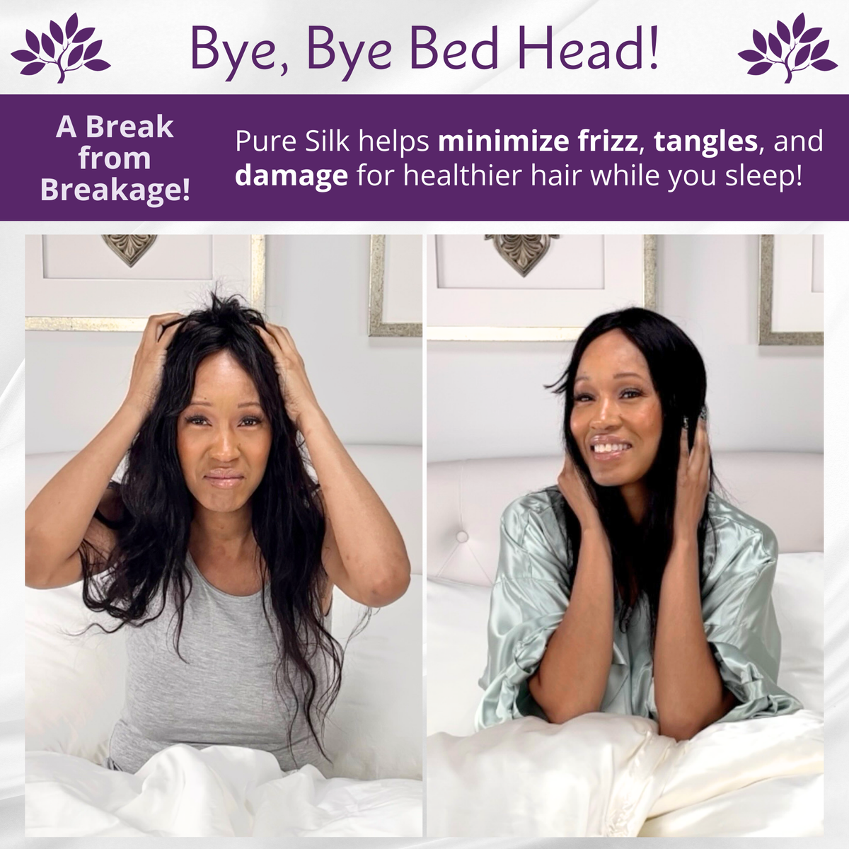 Mulberry Park Silks Long Hair Reversible Bonnet - Gunmetal