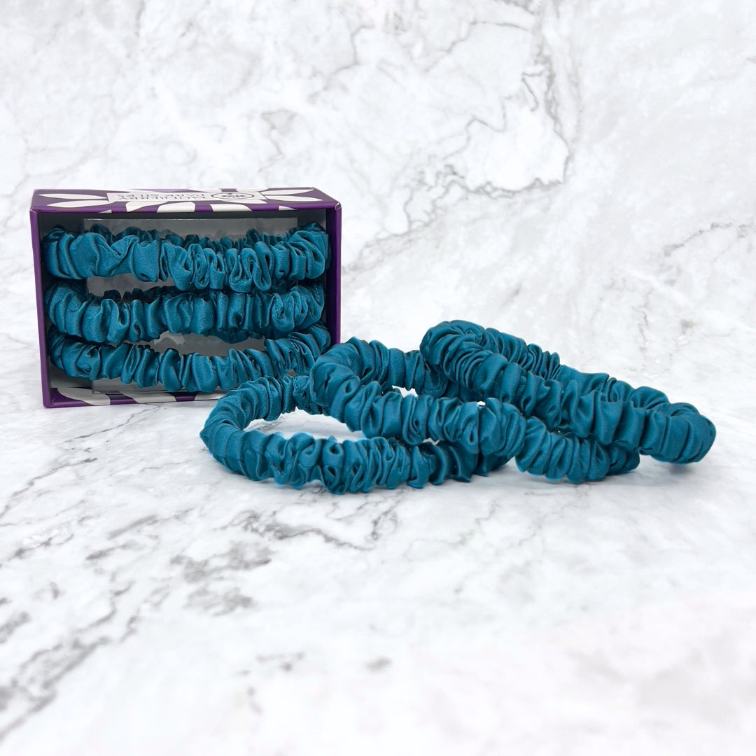 Mulberry Park Silks Pure Silk Scrunchies - Marina Blue