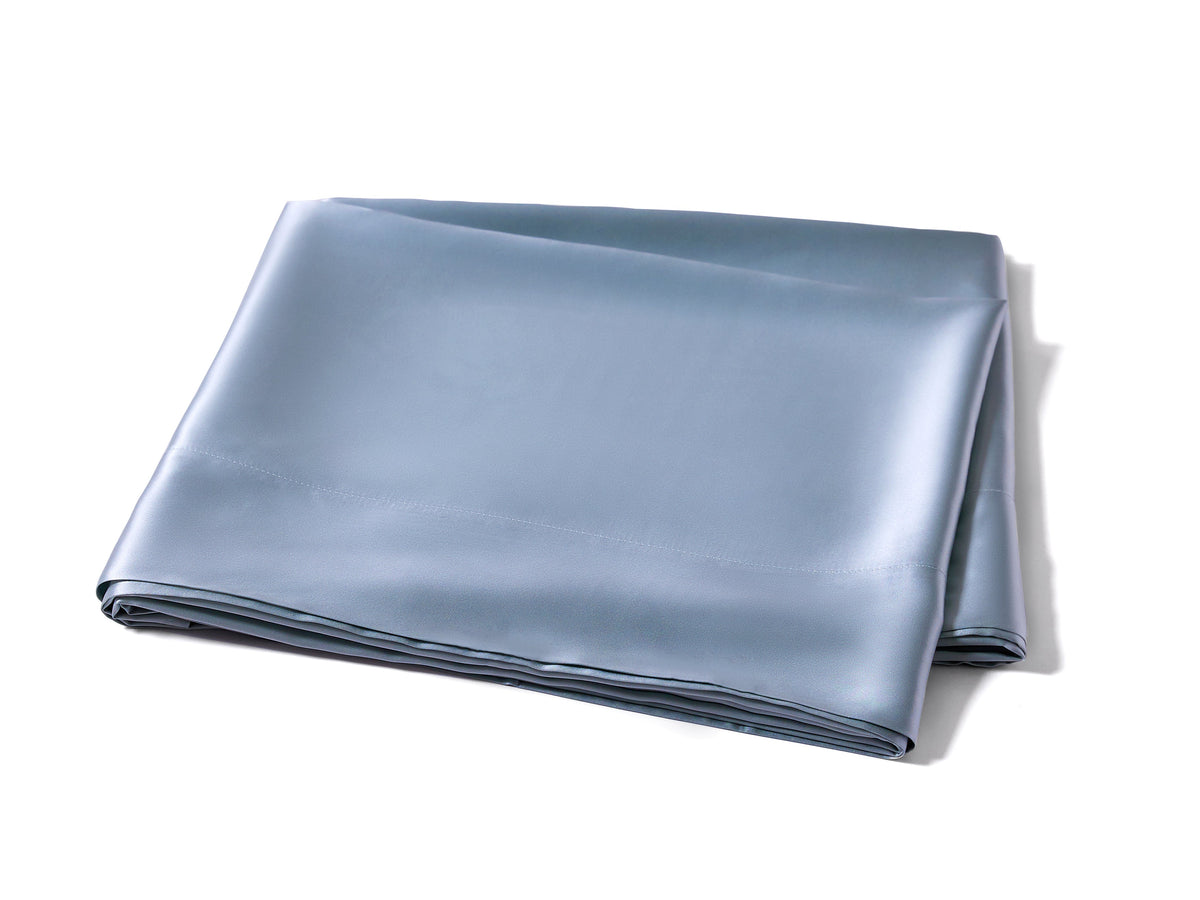 Mulberry Park Silks 22 Momme Flat Sheets - Steel Blue