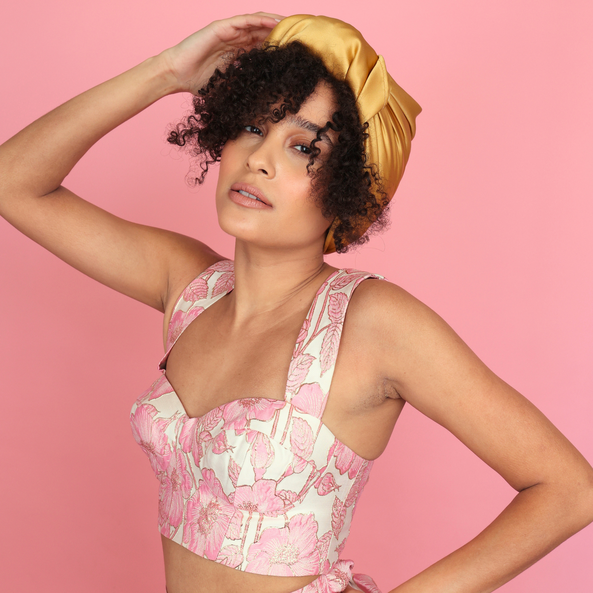 Mulberry Park Silks Pure Silk Square Head Scarf - Gold