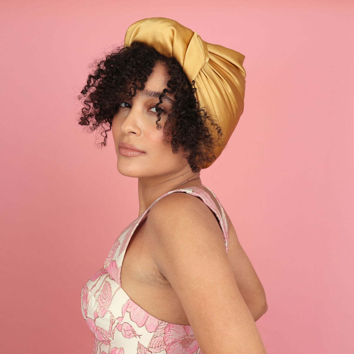 Mulberry Park Silks Pure Silk Square Head Scarf - Gold