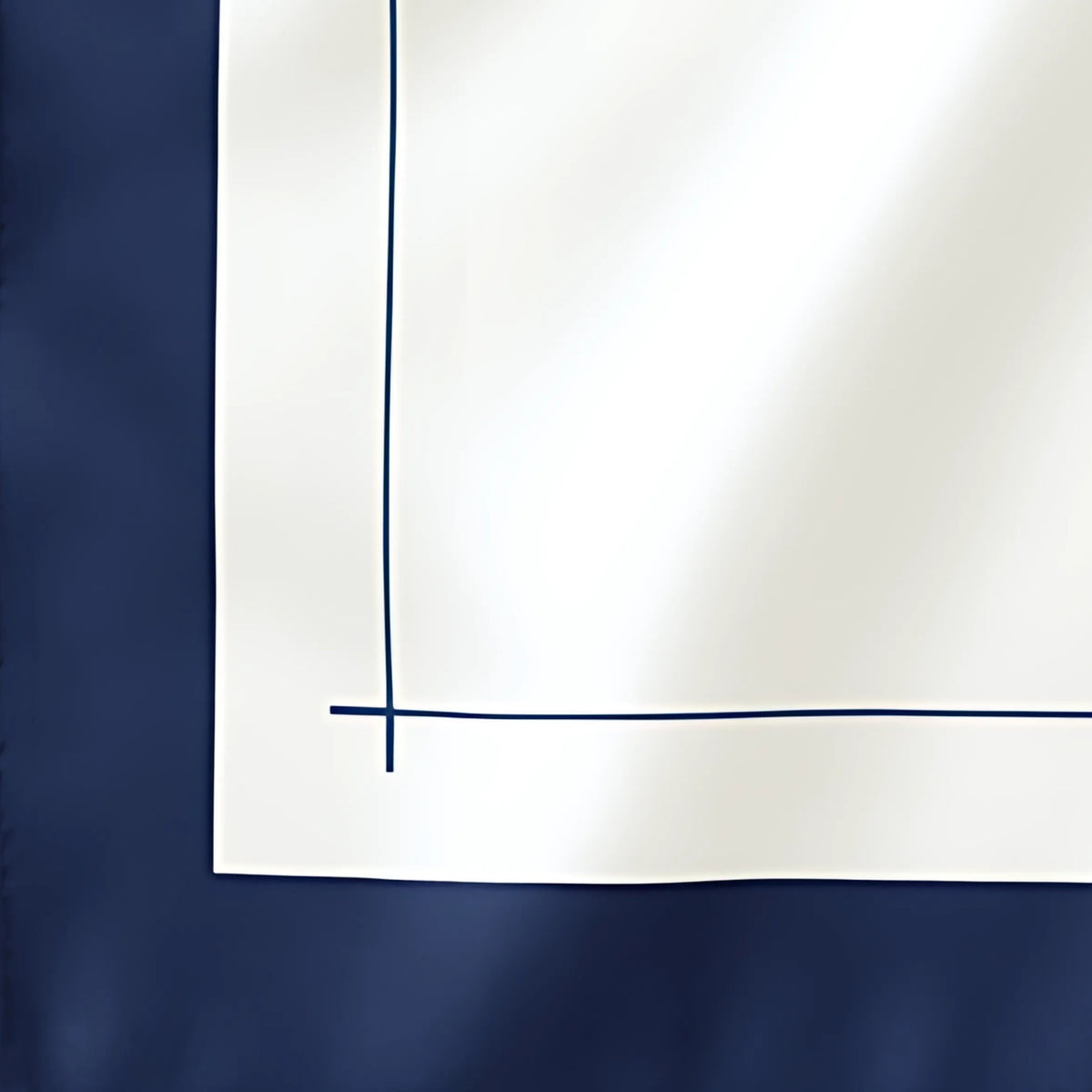 Mulberry Park Silks Pure Silk Square Head Scarf - Navy/Ivory