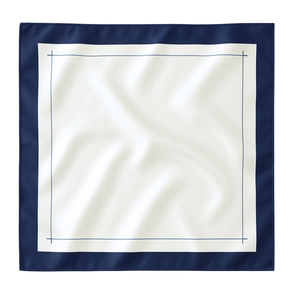 Mulberry Park Silks Pure Silk Square Head Scarf - Navy/Ivory