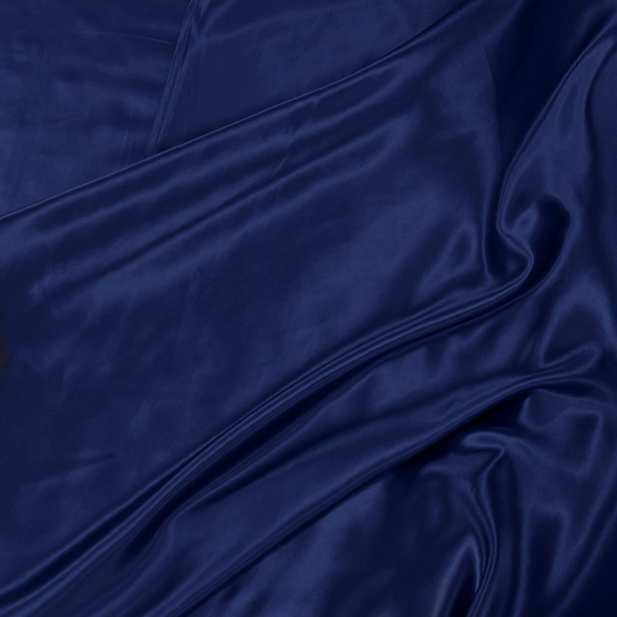 Fabric Closeup of Navy Mulberry Park Silks 30 Momme Silk Sheet Set