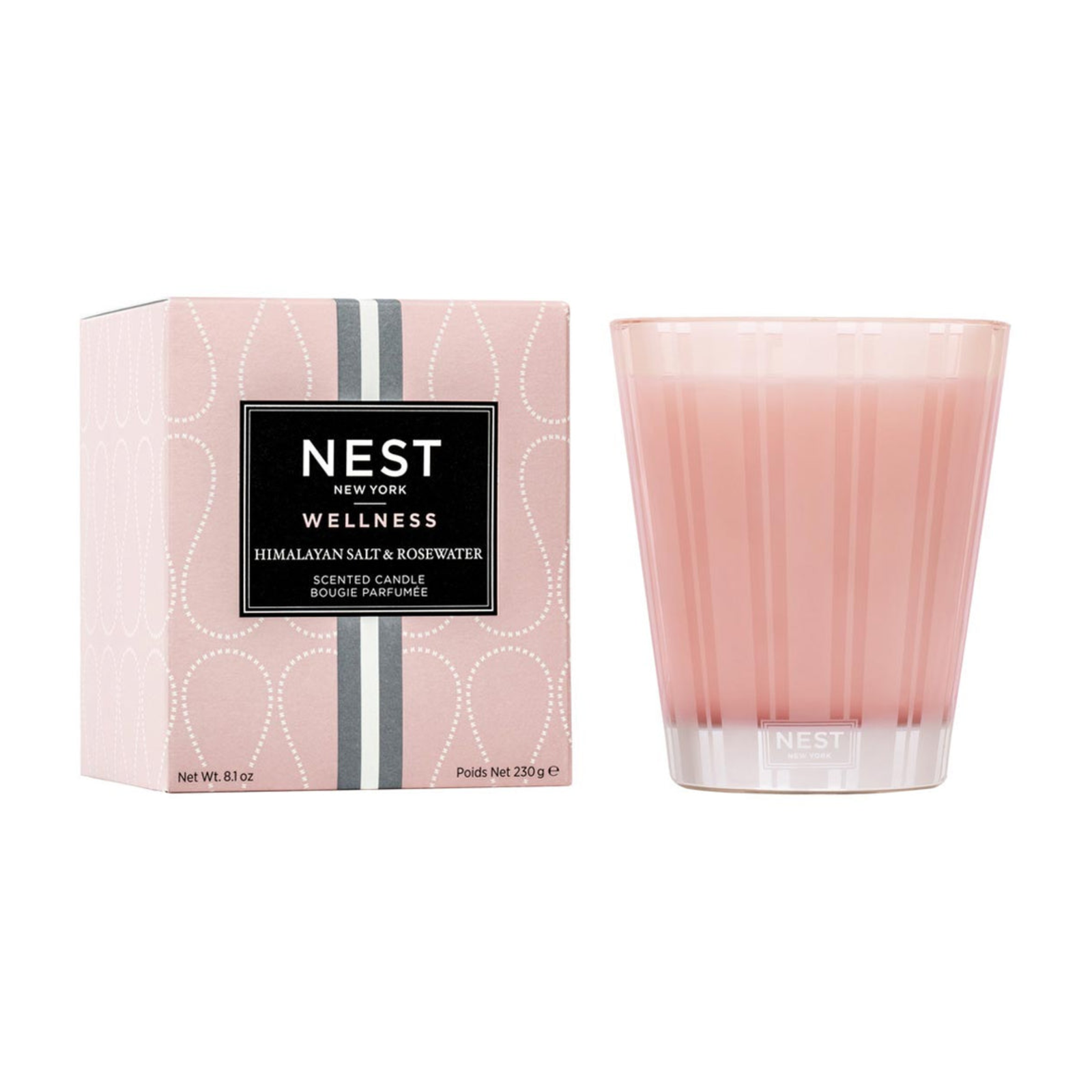 Topview Lifestyle Photo of Nest New York Himalayan Salt & Rosewater Classic Candle with Box