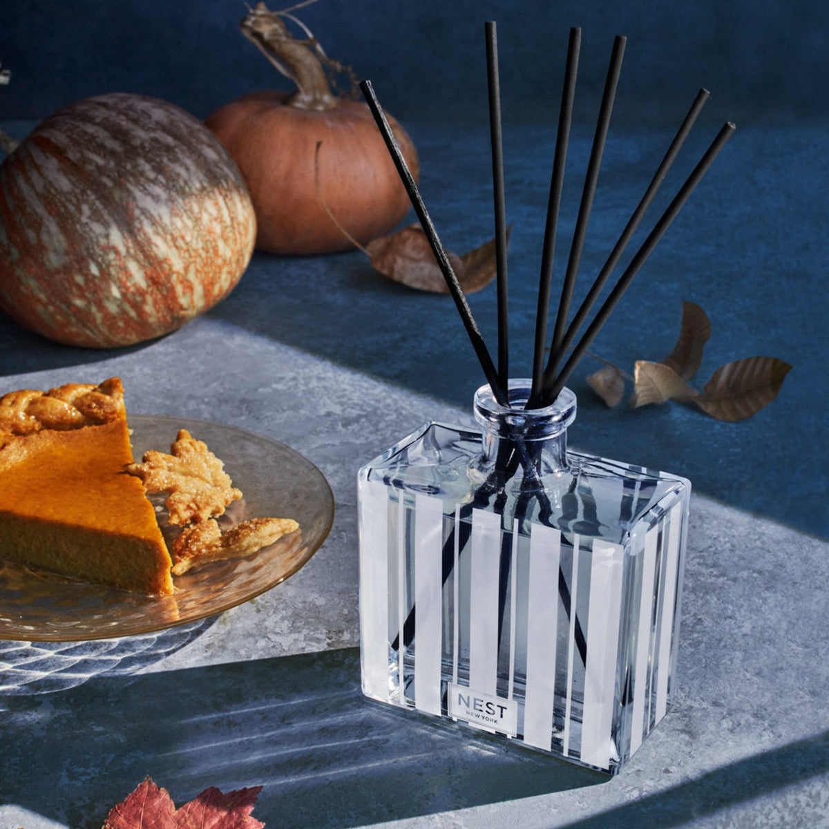 Nest New York Pumpkin Chai Reed Diffuser Lifestyle at Night
