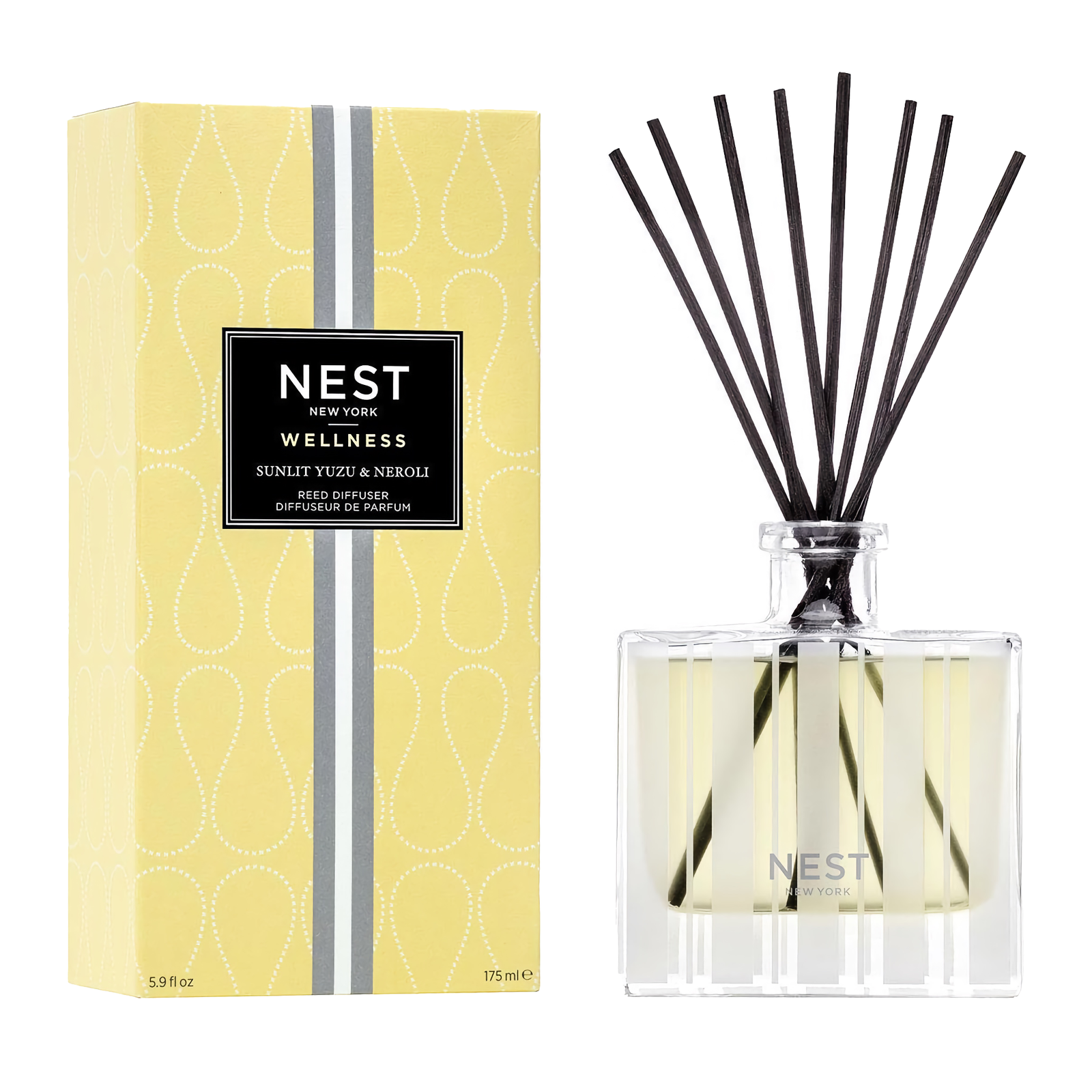 Lifestyle Image of Nest New York Sunlit Yuzu and Neroli Reed Diffuser with Box