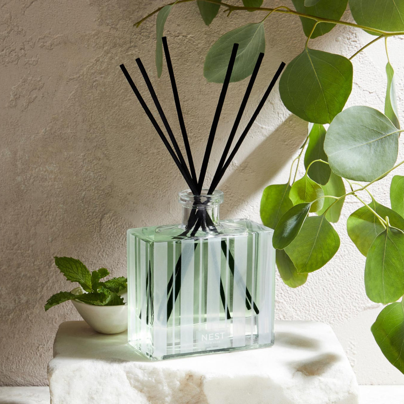 Nest New York Wild Mint & Eucalyptus Reed Diffuser Lifestyle