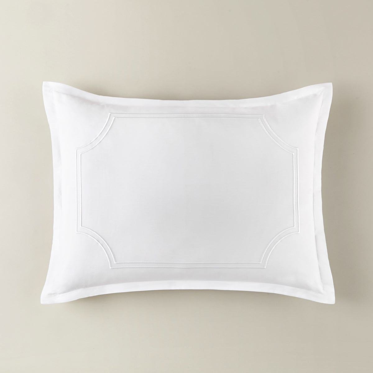 Sham Silo of Peacock Alley Deco Classic Embroidered Duvet Set in White color