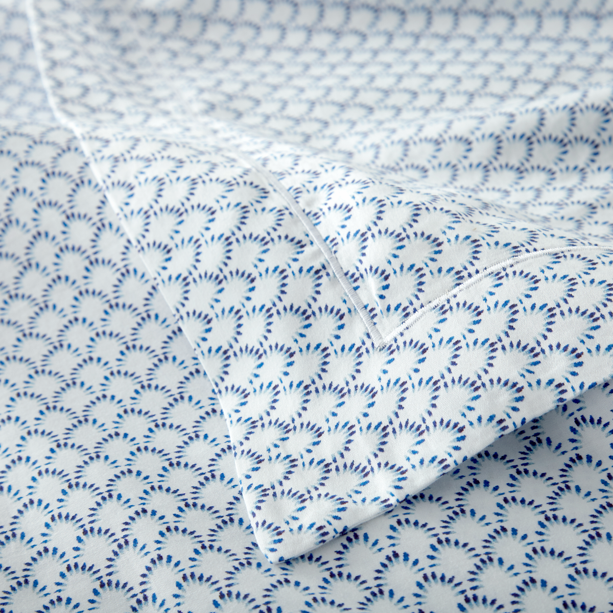 Detail View of Peacock Alley Demi Duvet Cover and Shams in Navy