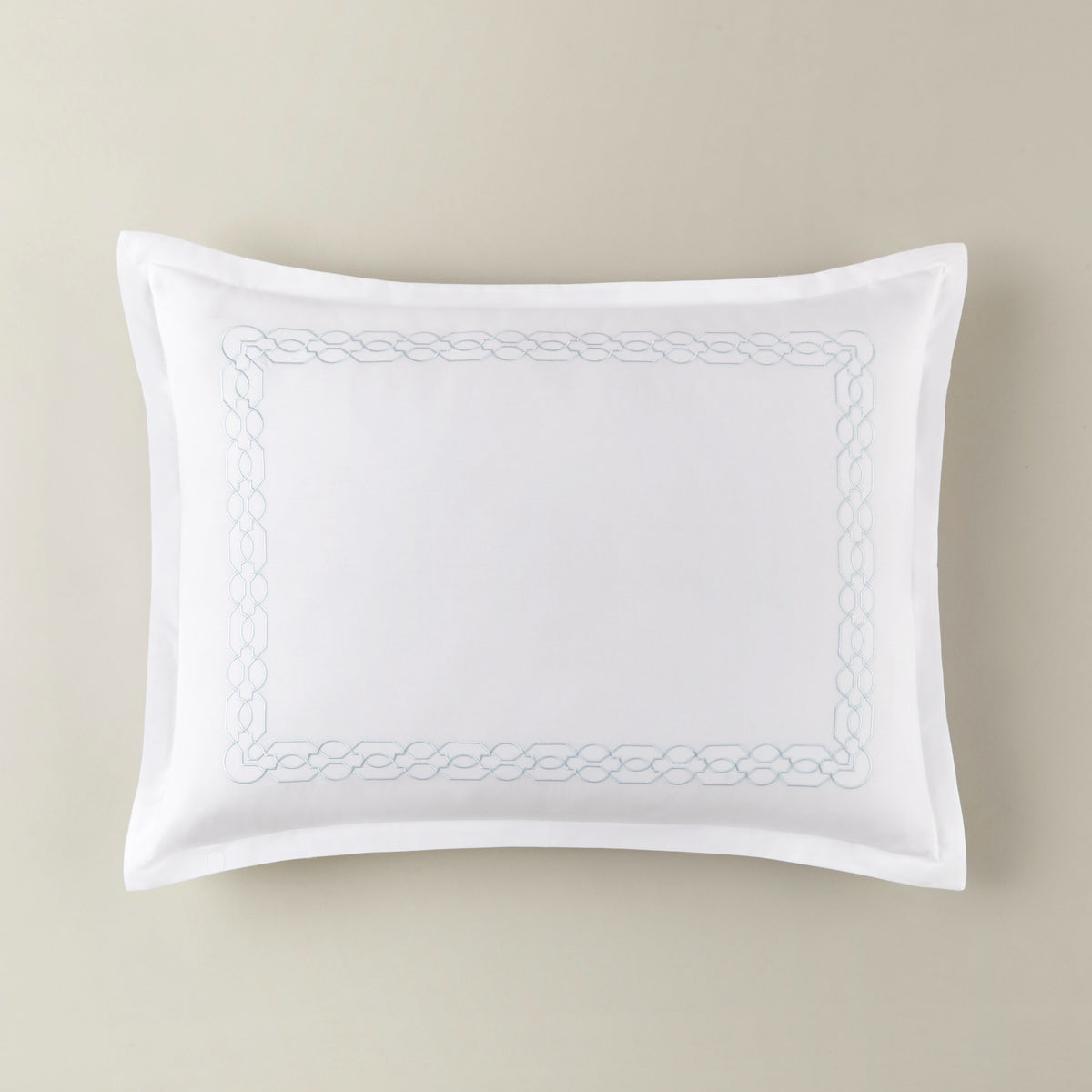 Sham Silo of Peacock Alley Filigree Classic Embroidered Duvet Set in Sky color