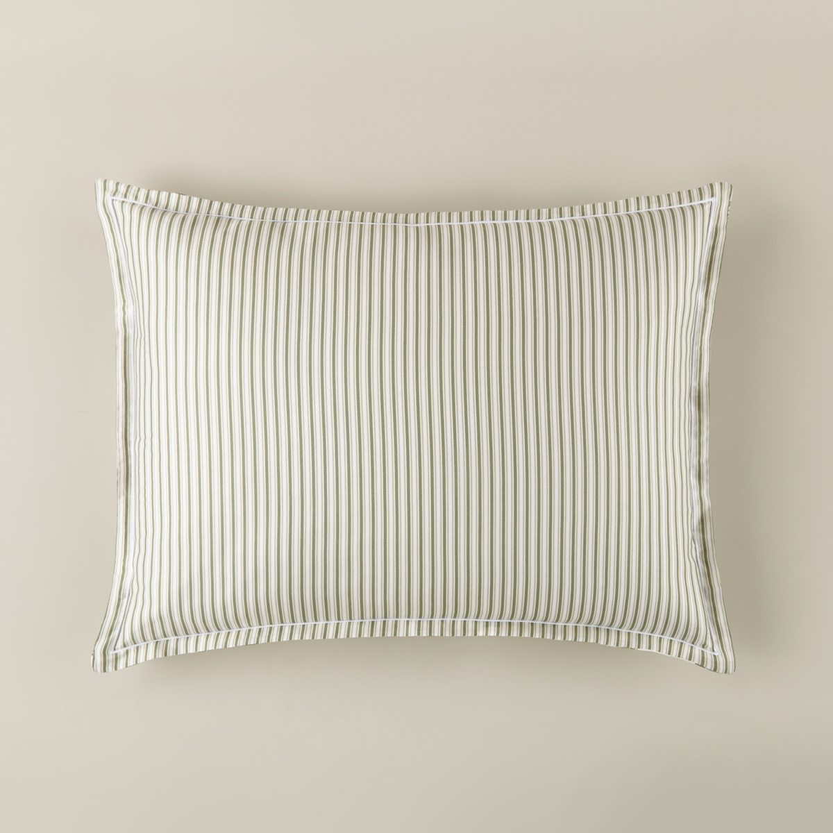 Stripe Side of Peacock Alley Highgrove Toile Sham in Moss color