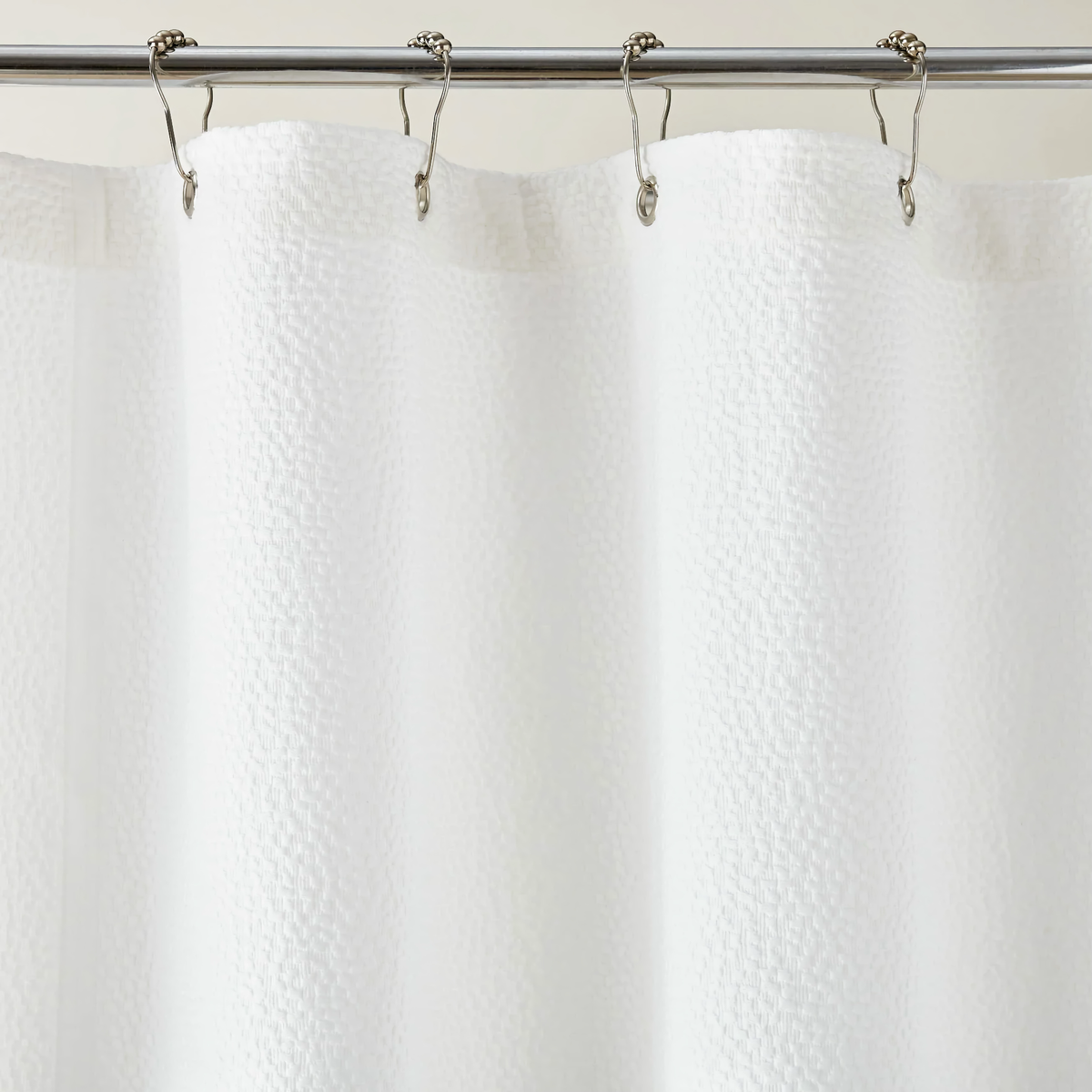 12 Rust-Free Silver Grommets Peacock Alley Montauk Shower Curtain in White