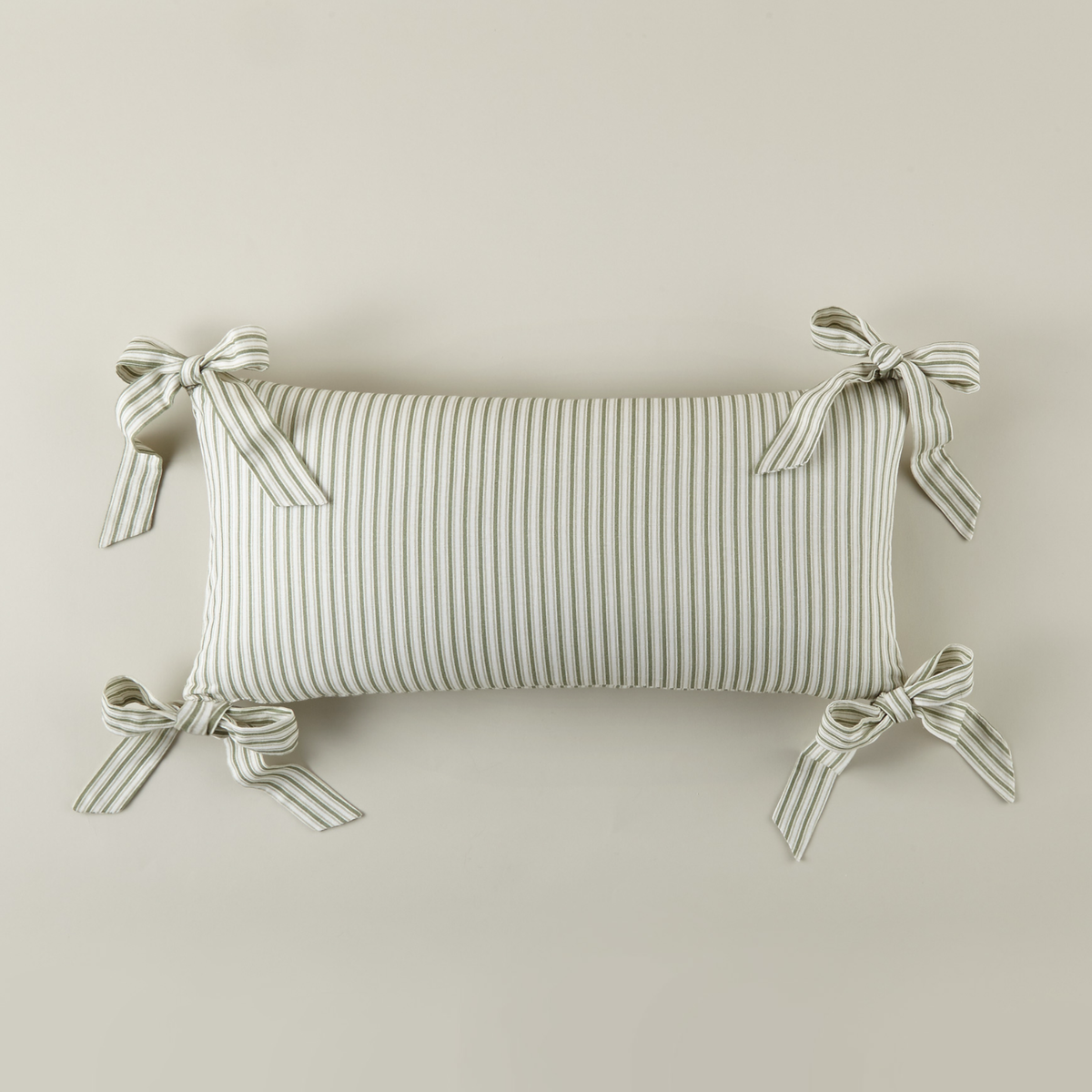 Moss colored Peacock Alley Oblong Bow Pillow