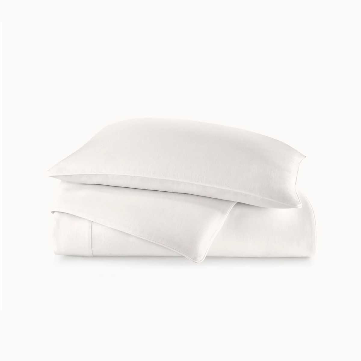 Stack of Peacock Alley Rio Corded Duvet Cover and Sham in Pearl