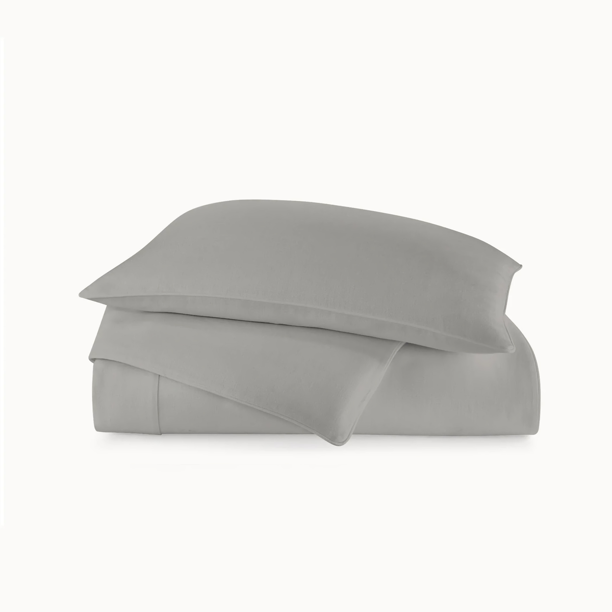 Stack of Peacock Alley Rio Corded Duvet Cover and Sham in Pewter