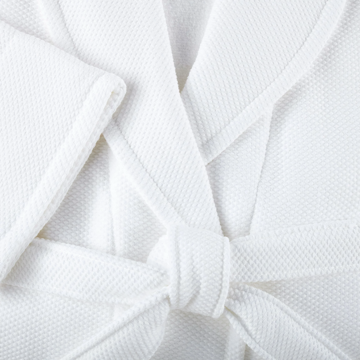 Closeup of White Peacock Alley Spa Bath Robe