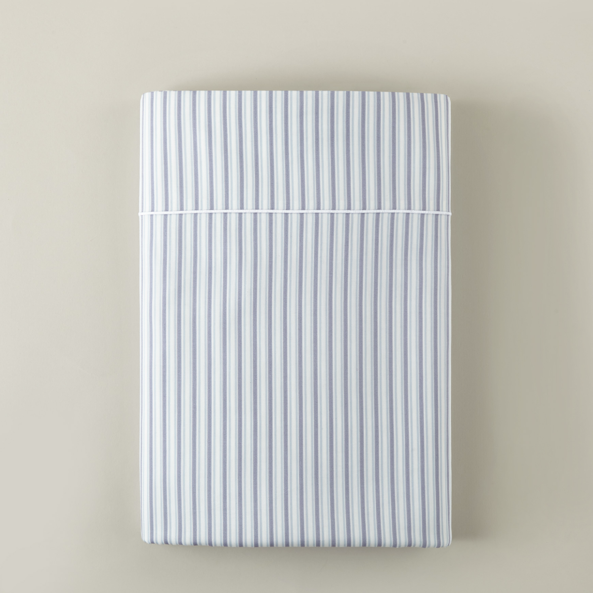 Folded of Peacock Alley Windsor Stripe Sheet in Wedgewood color
