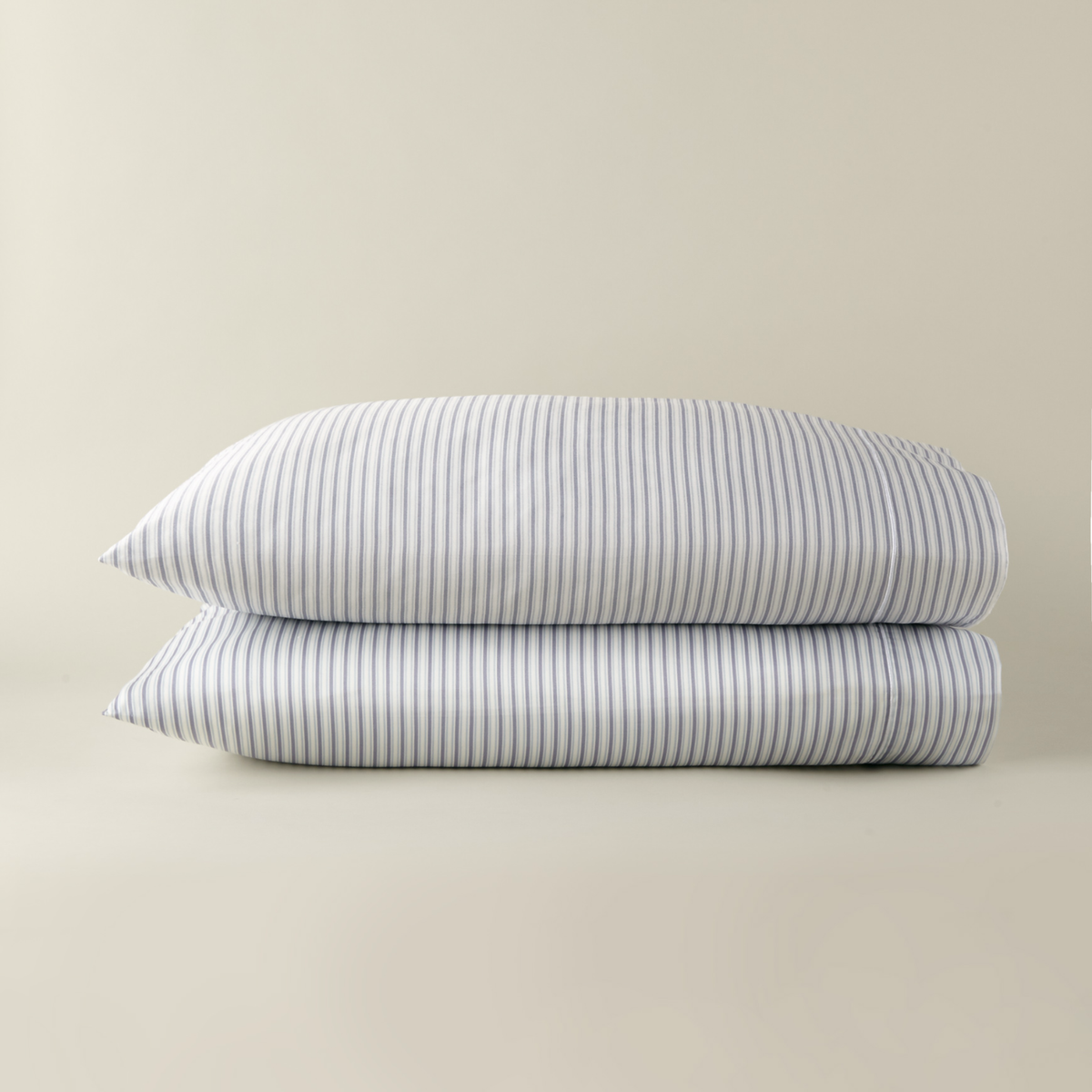 Pillowcases of Peacock Alley Windsor Stripe Sheet Set in Wedgewood color
