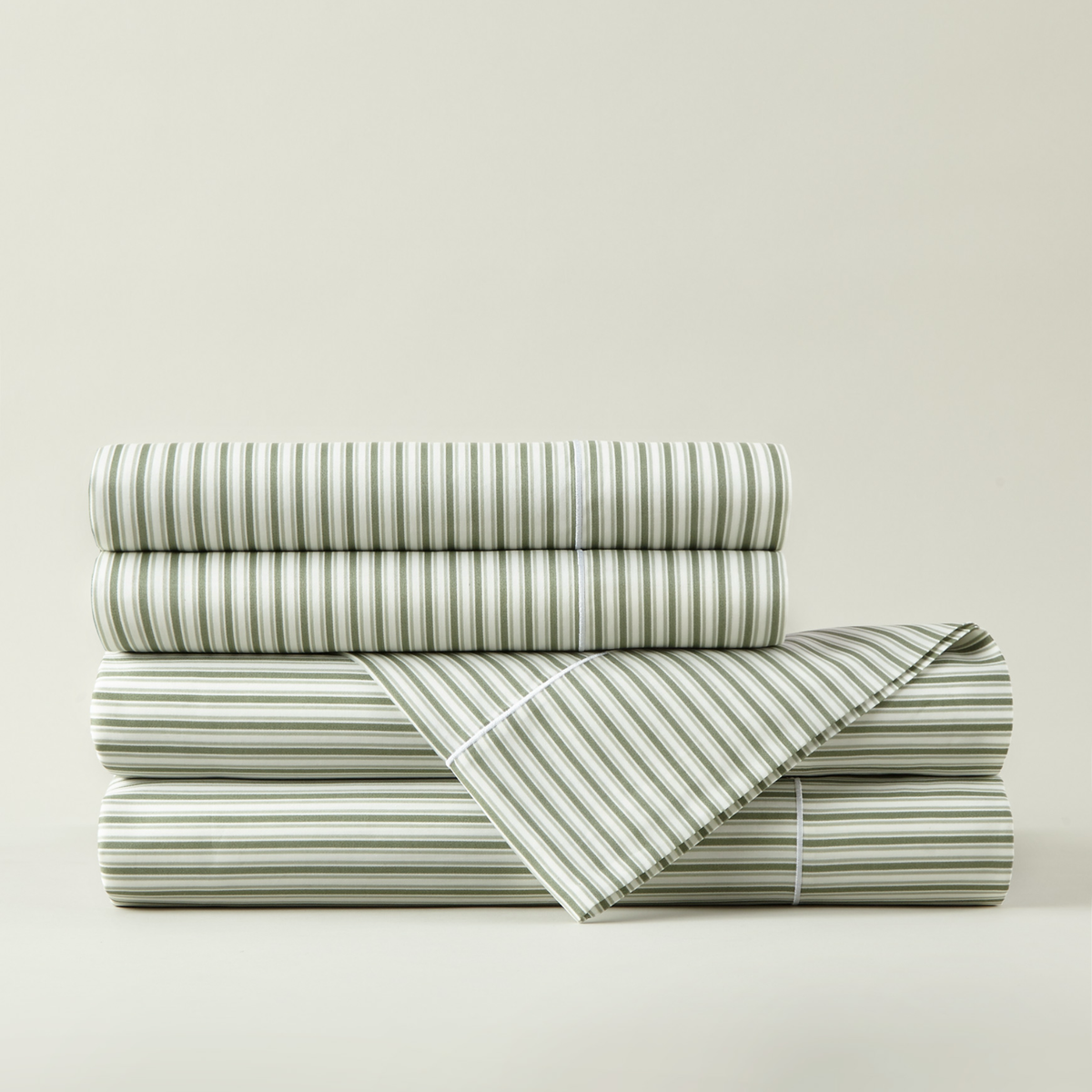 Peacock Alley Windsor Stripe Sheet Set in Moss color