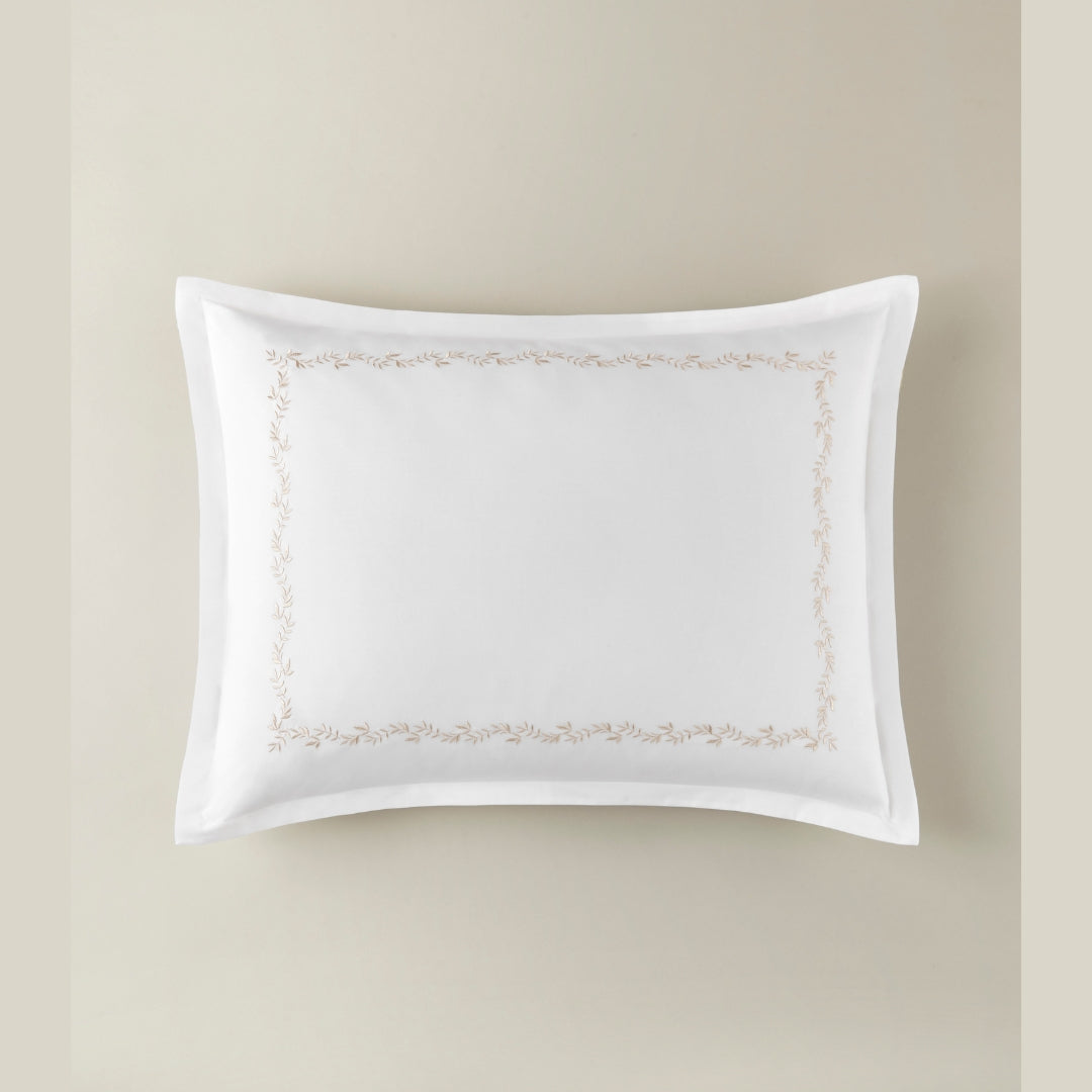 Peacock Alley Ivy Duvet Cover and Shams in Linen - sham silo image