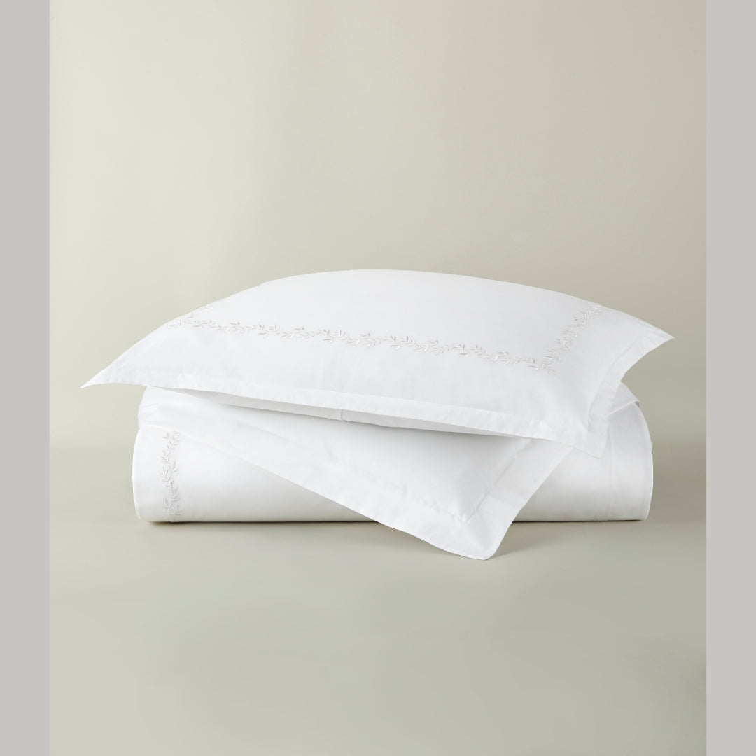 Peacock Alley Ivy Duvet Cover and Shams - White - duvet cover stack