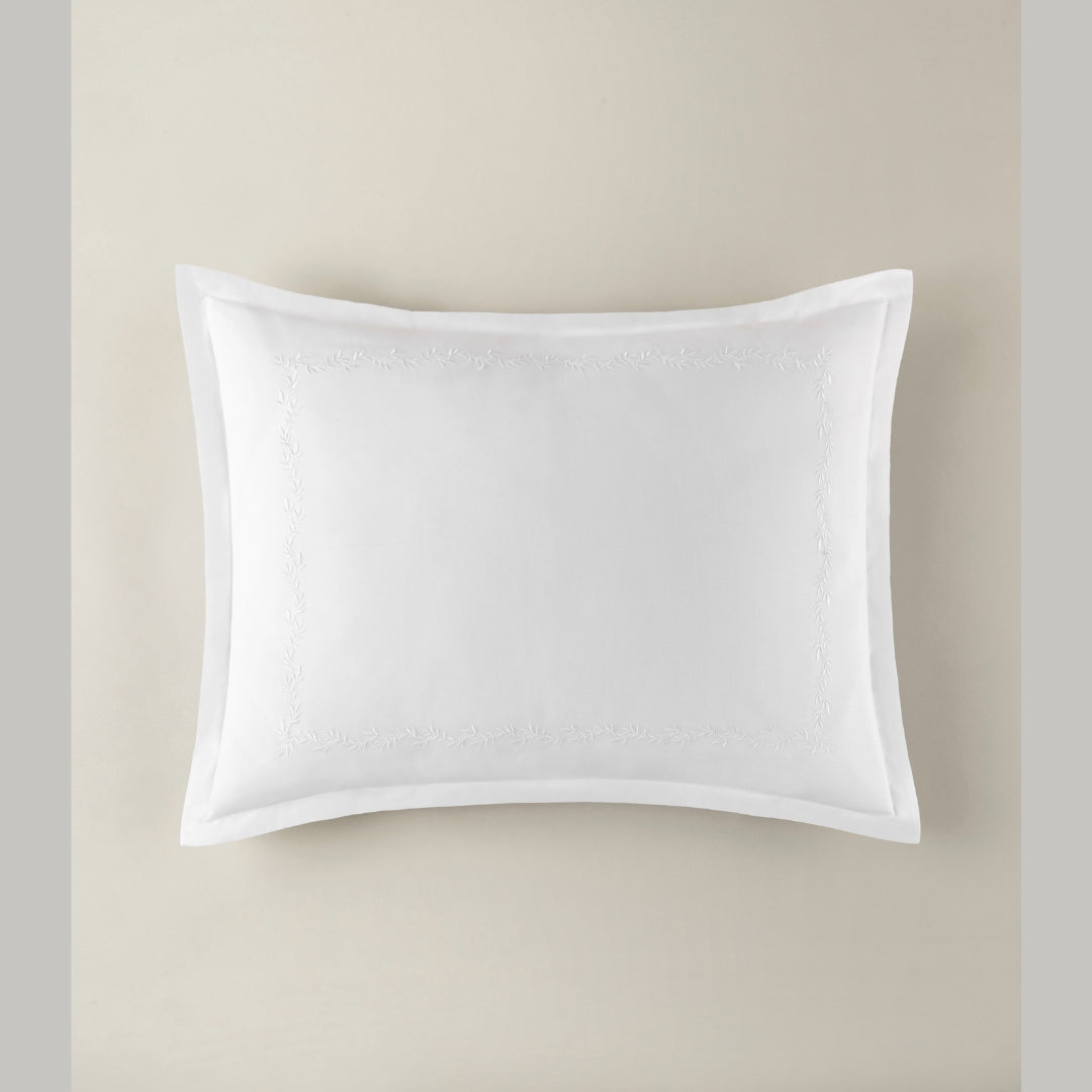 Peacock Alley Ivy Duvet Cover and Shams - White - sham silo image