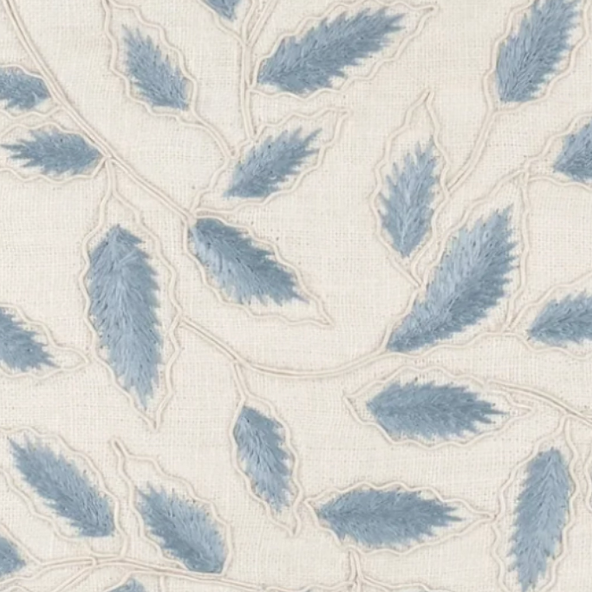 Closeup of Pine Cone Hill Amelia Embroidered Decorative Pillow in Ivory