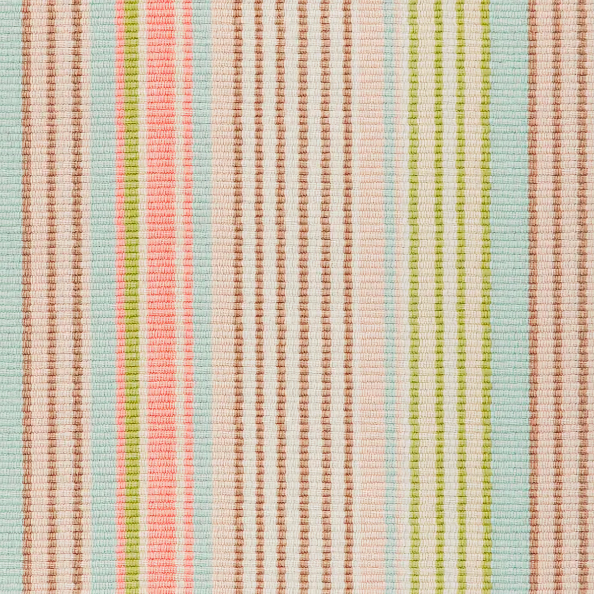 Swatch of Aqua Pine Cone Hill Ana Ticking Machine Washable Rug