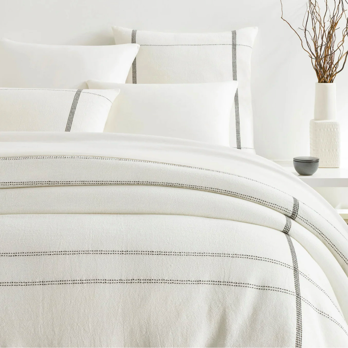 Pine Cone Hill Atherton Duvet Cover and Shams in Grey