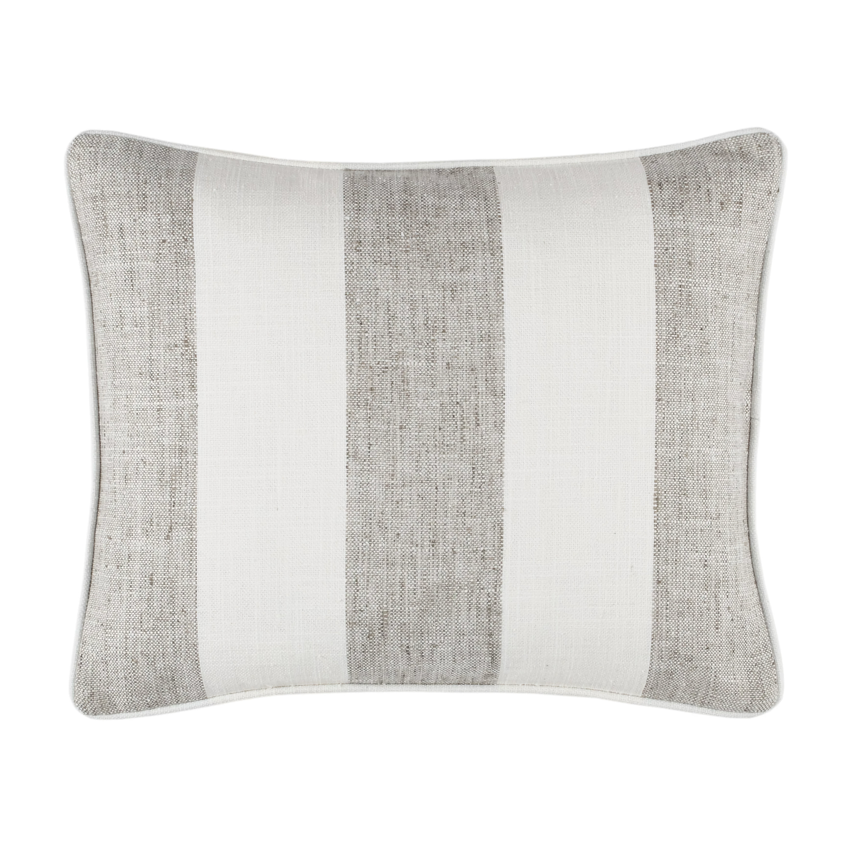 Lumbar Size of Pine Cone Hill Awning Stripe Indoor/Outdoor Decorative Pillow in Grey Color