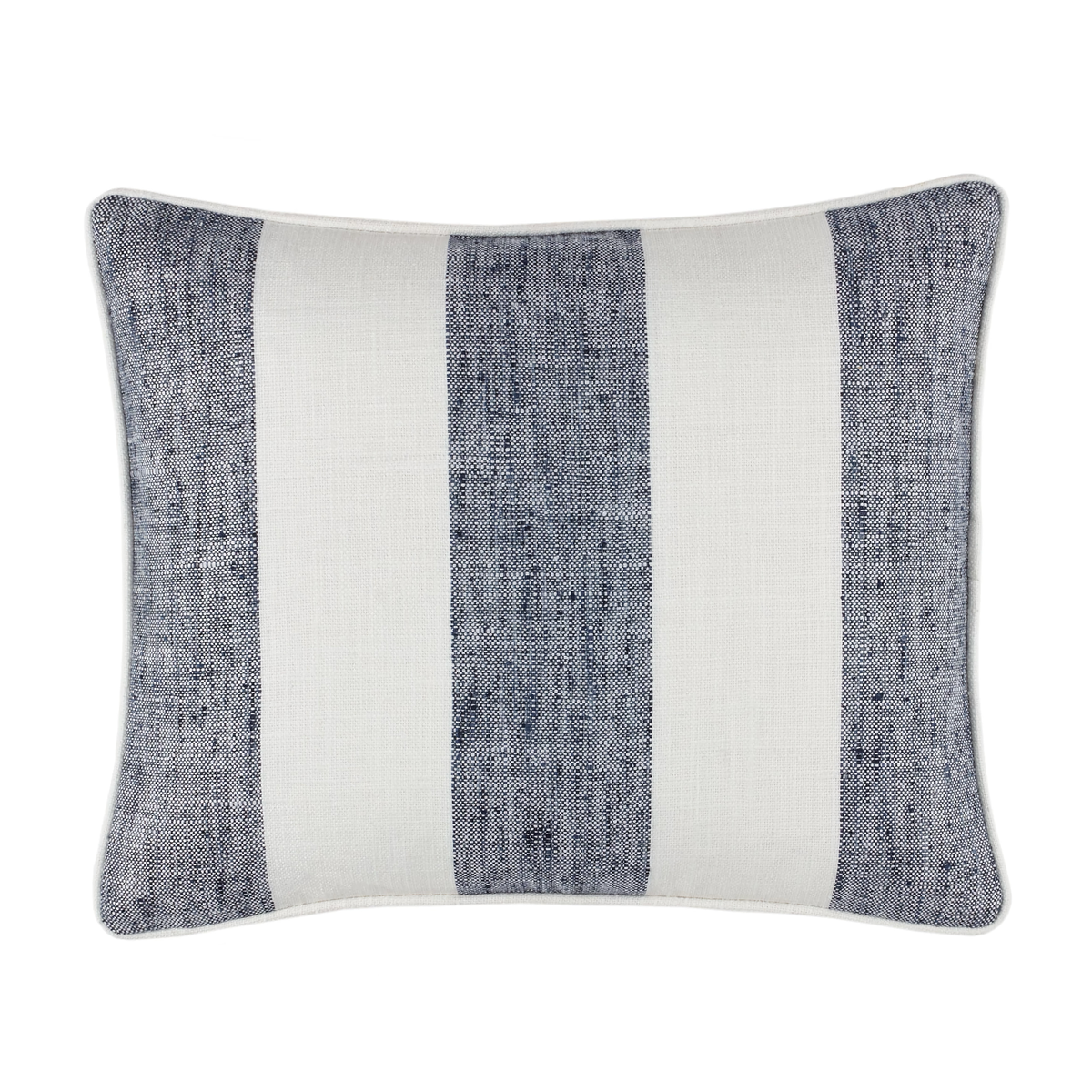 Lumbar Size of Pine Cone Hill Awning Stripe Indoor/Outdoor Decorative Pillow in Navy Color