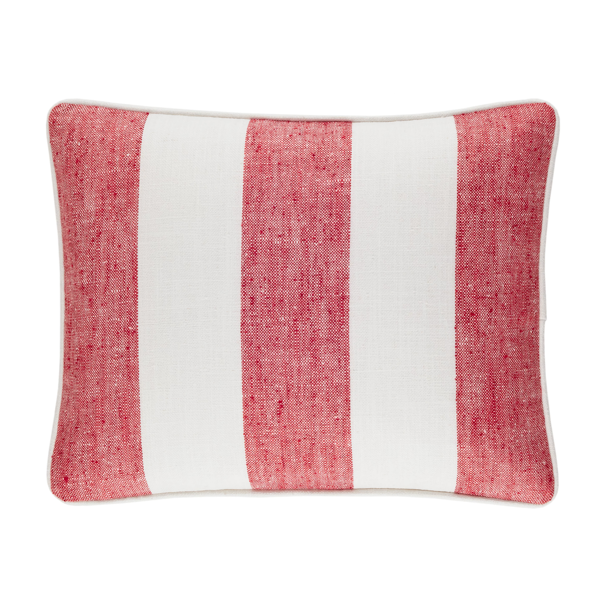 Lumbar Size of Pine Cone Hill Awning Stripe Indoor/Outdoor Decorative Pillow in Red Color