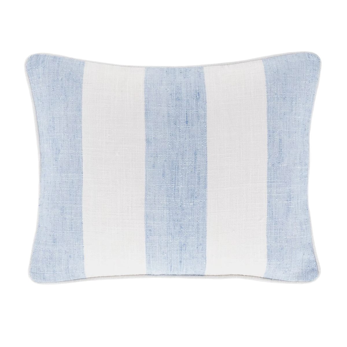 Lumbar Size of Pine Cone Hill Awning Stripe Indoor/Outdoor Decorative Pillow in Soft French Blue Color