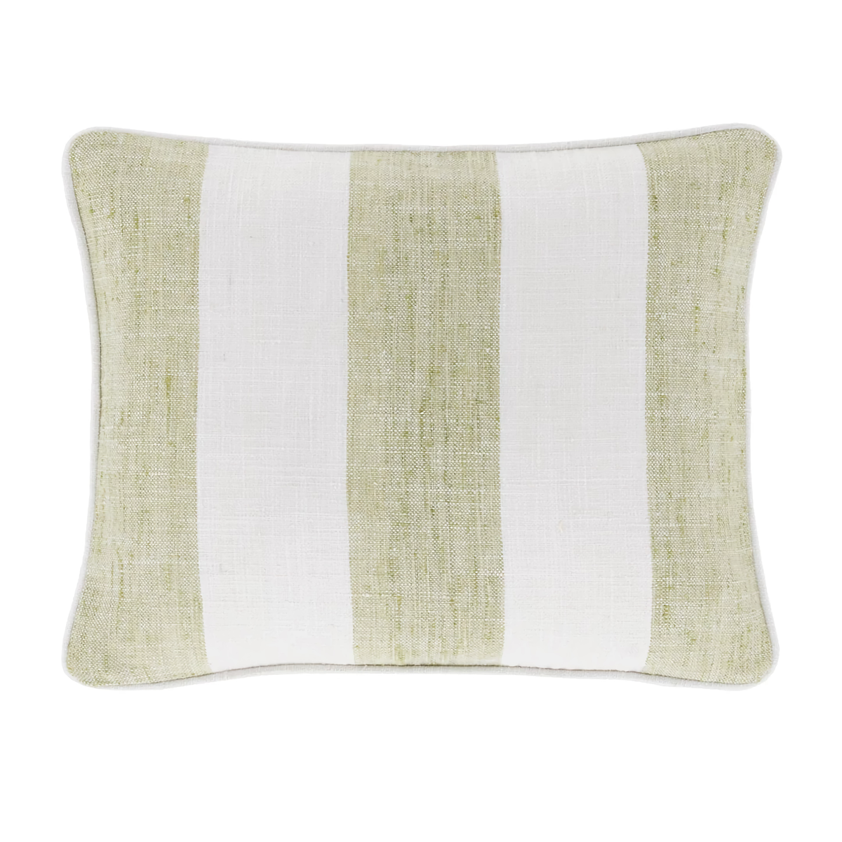 Lumbar Size of Pine Cone Hill Awning Stripe Indoor/Outdoor Decorative Pillow in Soft Green Color