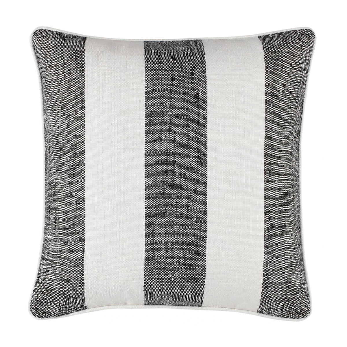 Square Size of Pine Cone Hill Awning Stripe Indoor/Outdoor Decorative Pillow in Black  Color