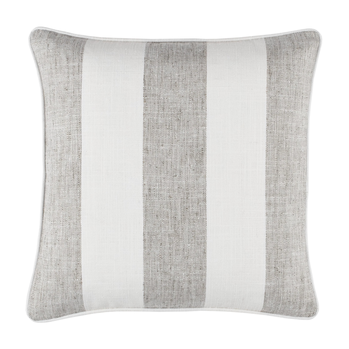 Square Size of Pine Cone Hill Awning Stripe Indoor/Outdoor Decorative Pillow in Grey Color