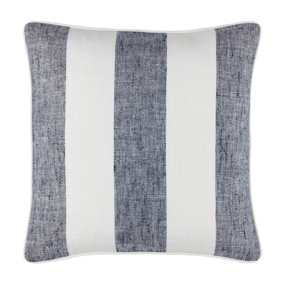 Square Size of Pine Cone Hill Awning Stripe Indoor/Outdoor Decorative Pillow in Navy Color