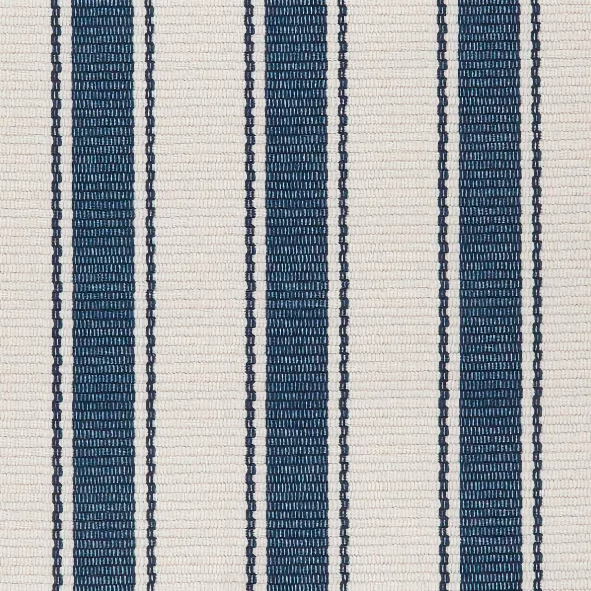 Swatch of Blue Pine Cone Hill Awning Stripe Machine Washable Rug