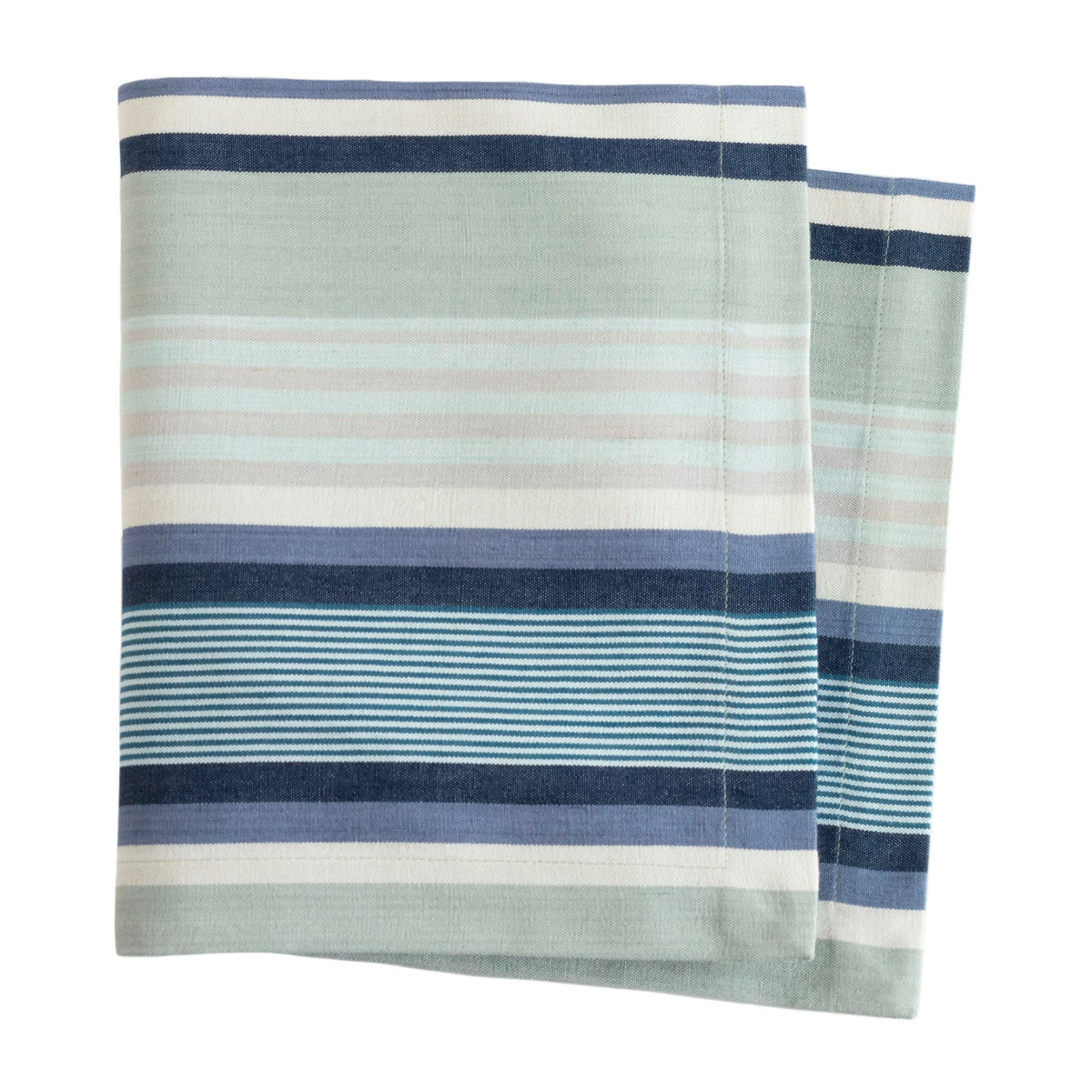 Folded Pine Cone Hill Barbados Stripe Napkins in Blue