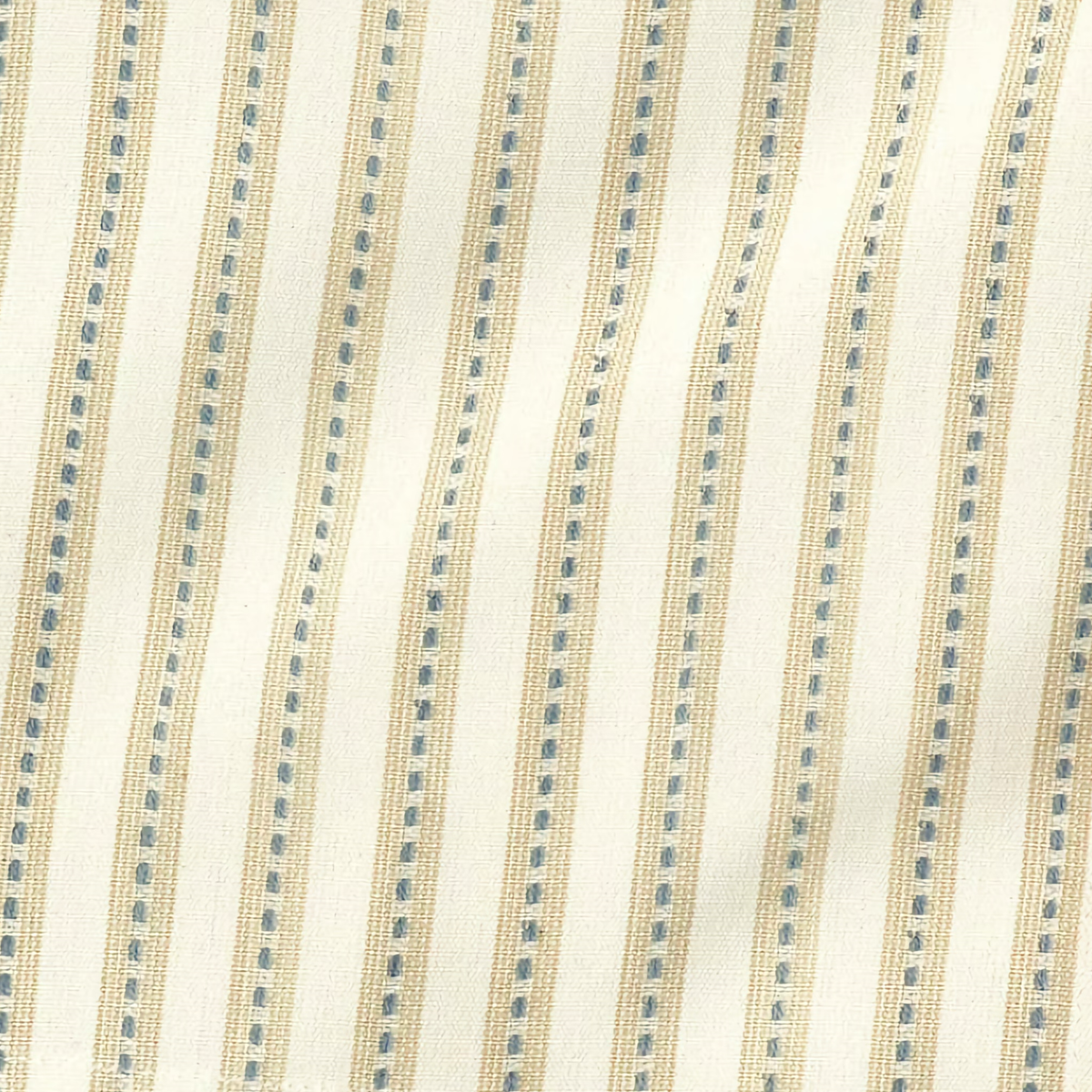 Fabric Closeup of Pine Cone Hill Bell Stripe Napkin and Placemats in Natural