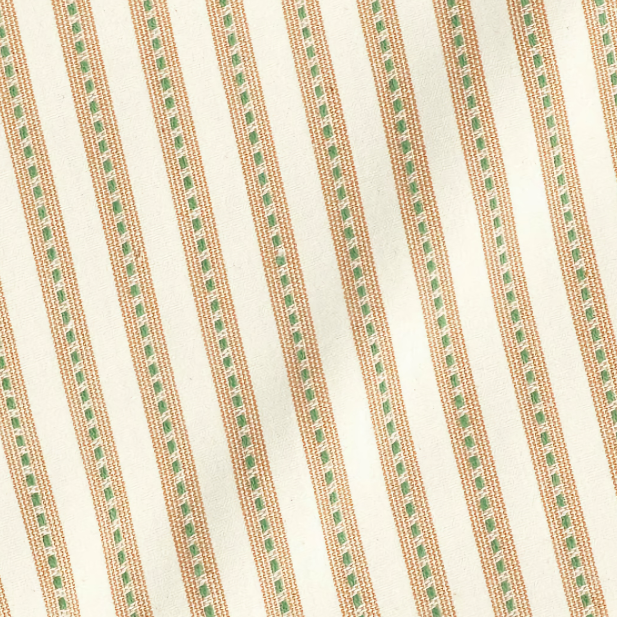 Fabric Closeup of Pine Cone Hill Bell Stripe Napkin and Placemats in Ochre