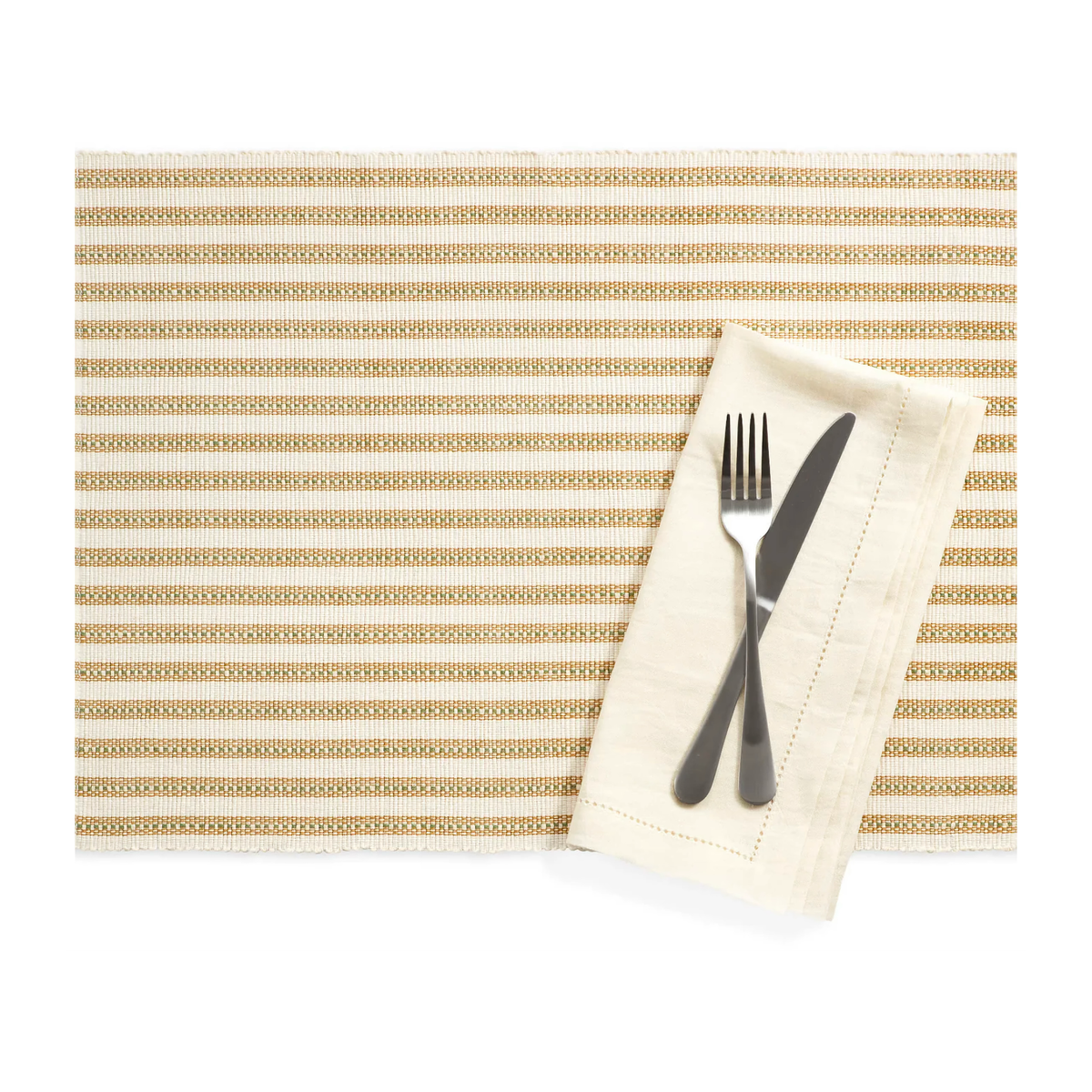 Pine Cone Hill Bell Stripe Placemat in Ochre